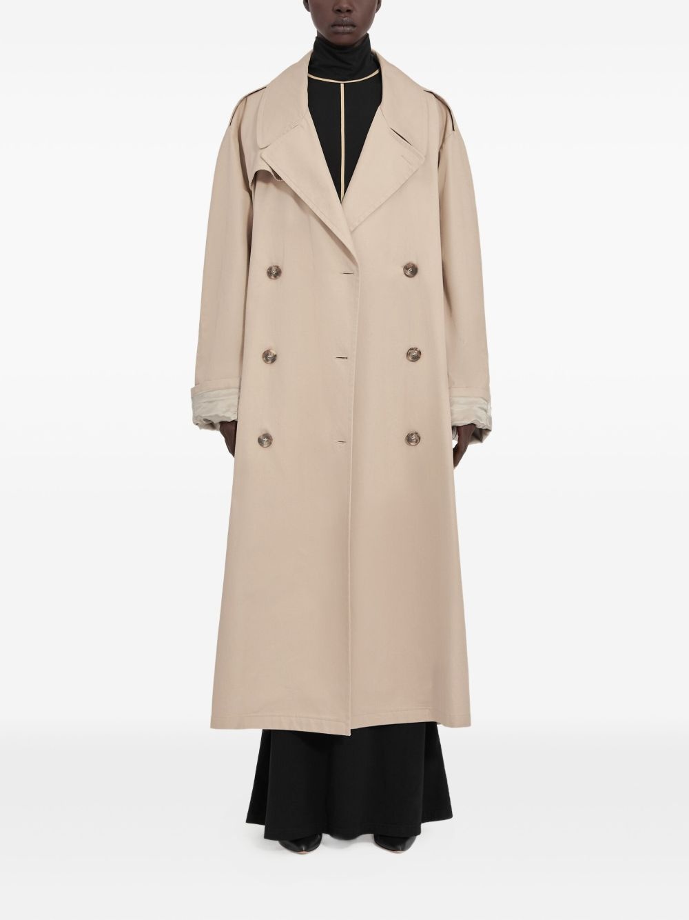 double-breasted belted trench coat - 2