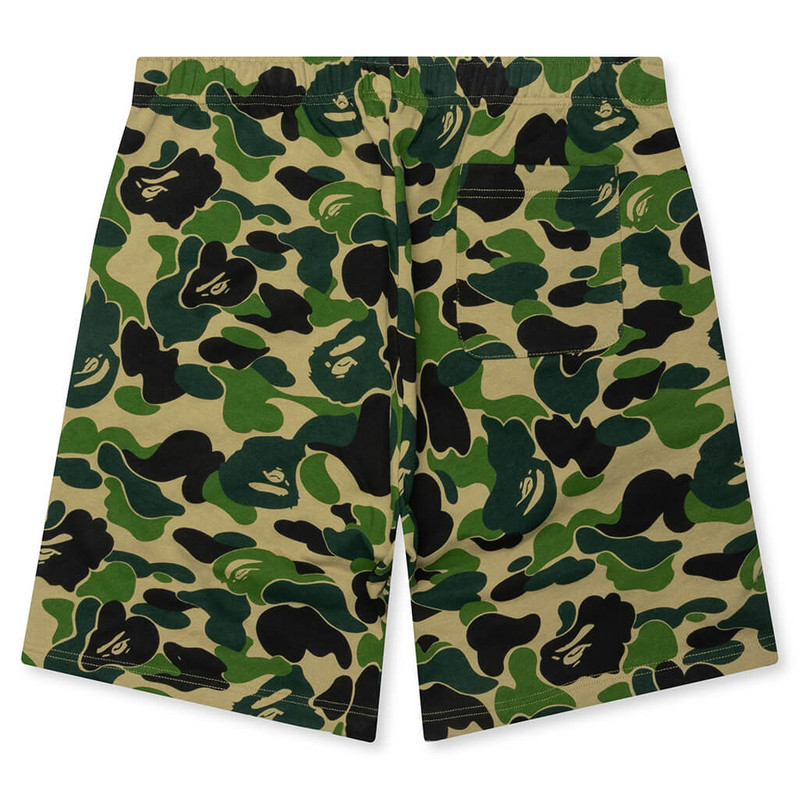A BATHING APE® ABC CAMO SHARK SWEAT SHORTS - GREEN outlook