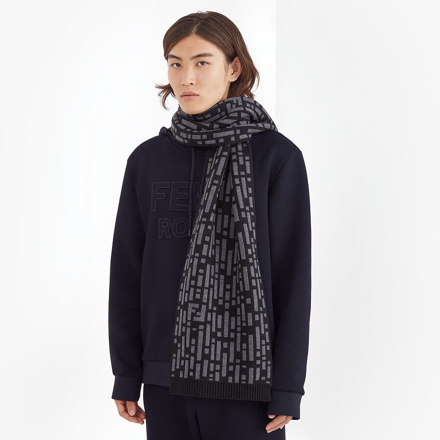 Black wool scarf - 3