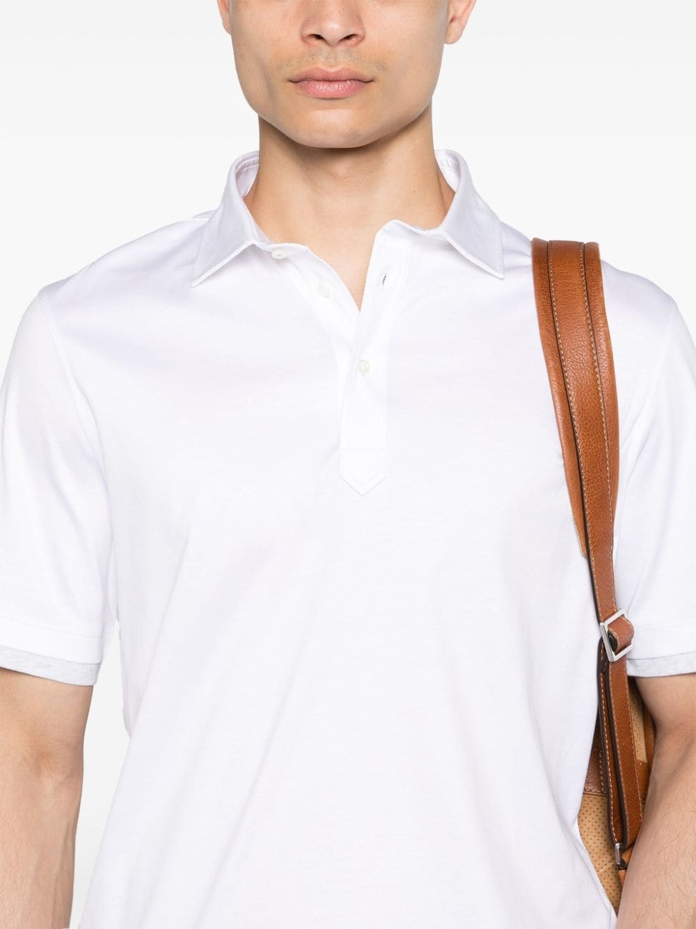 contrasting-trim cotton polo shirt - 5
