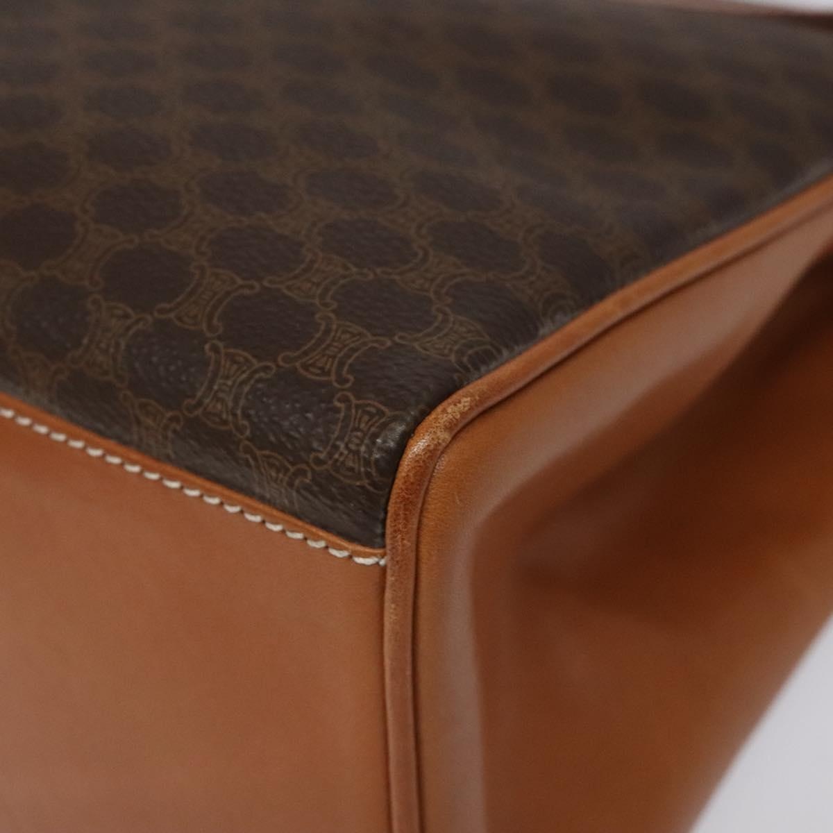 CELINE Macadam Canvas Hand Bag Pvc Brown Gold - 8