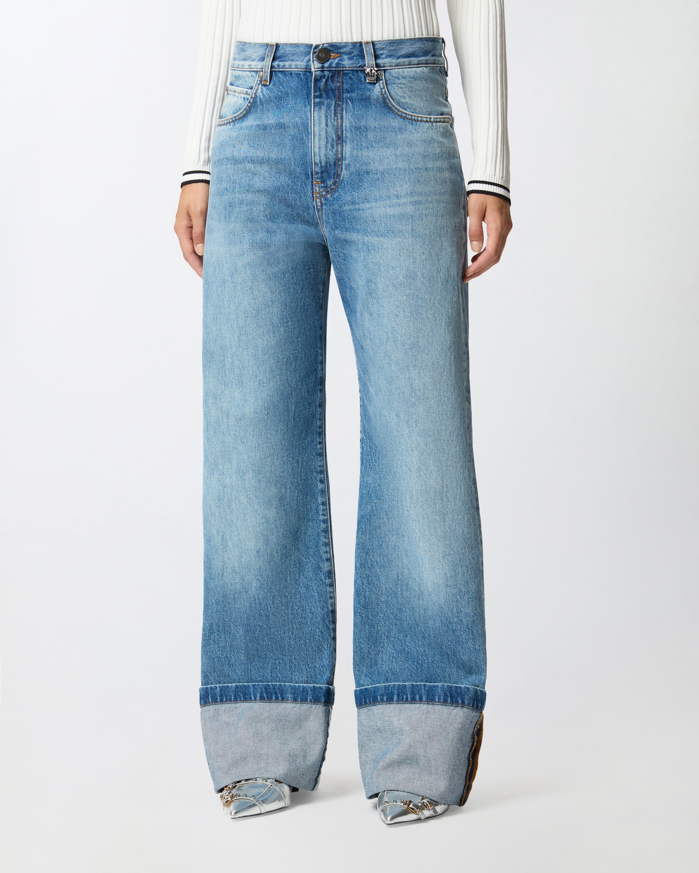WIDE-LEG VINTAGE DENIM JEANS - 3