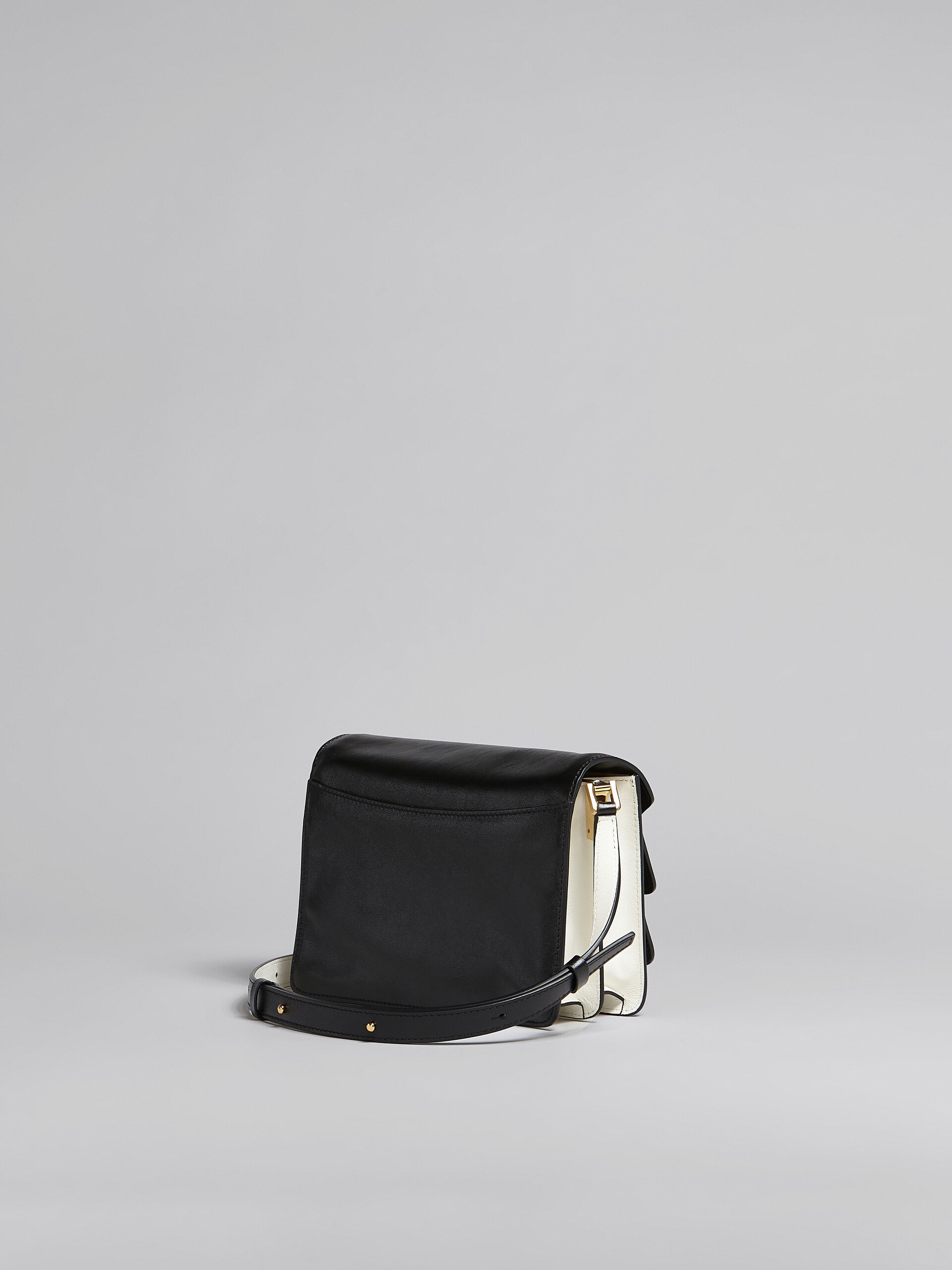 TRUNK SOFT MEDIUM BAG IN BLACK AND WHITE LEATHER - 3