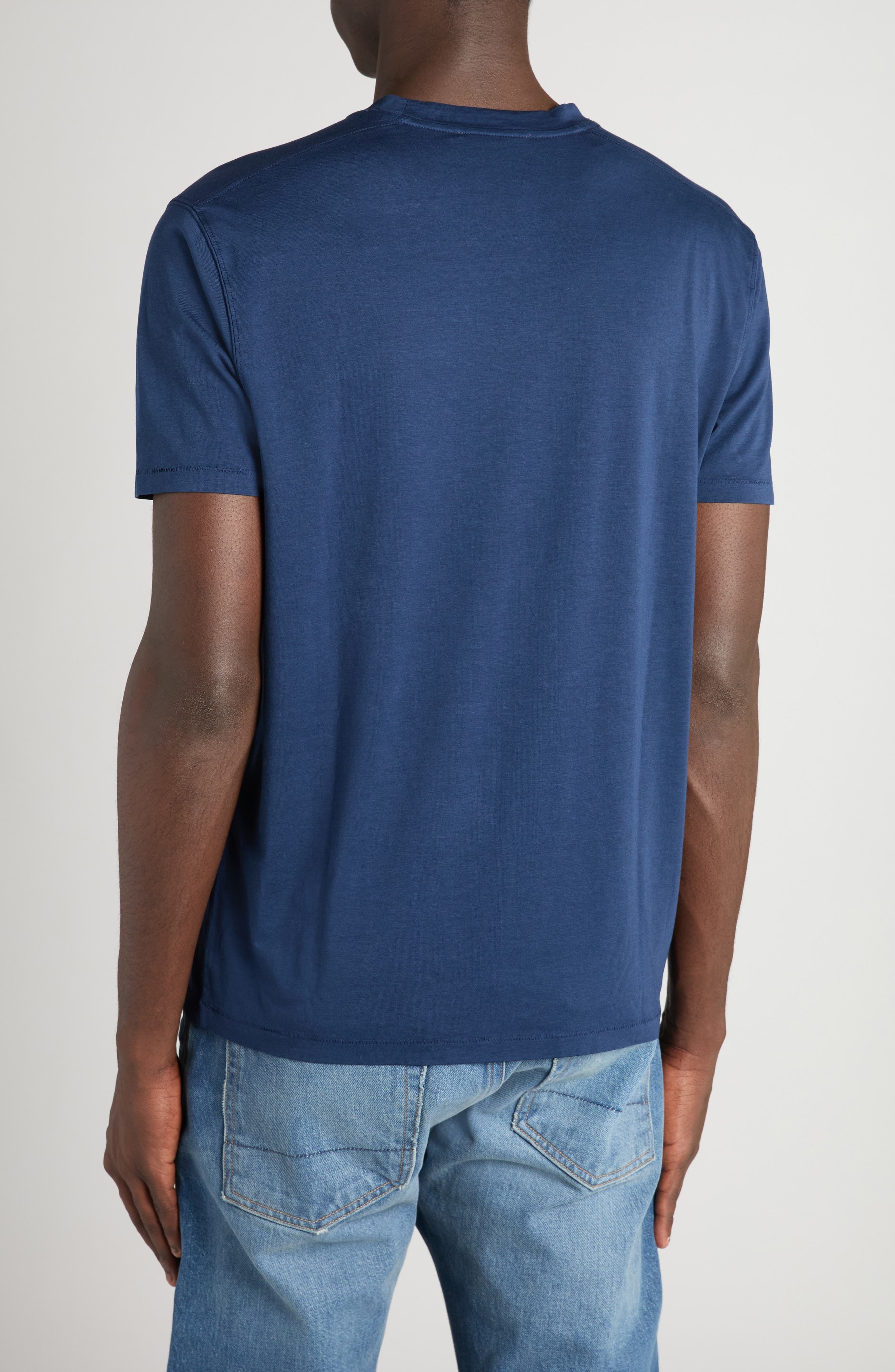 TOM FORD Short Sleeve Crewneck T-Shirt in Denim Blue at Nordstrom - 2