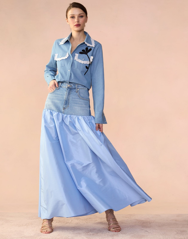 Denim Taffeta Skirt 1