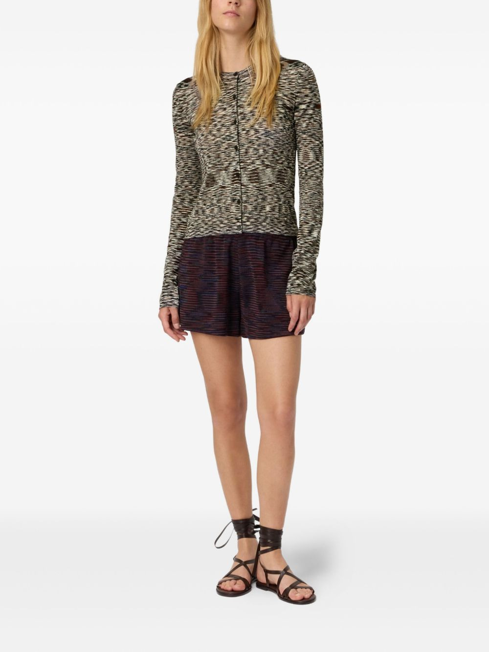patterned wool-blend cardigan - 2