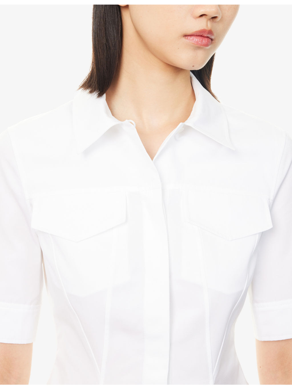 Short-Sleeve Tailored Cotton Shirt - 5