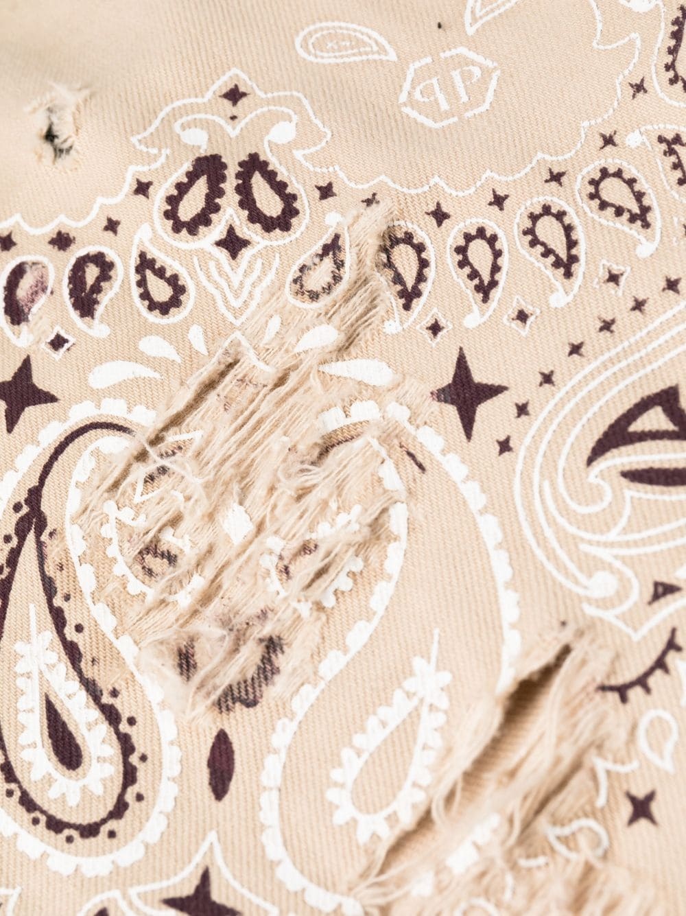 paisley-print cotton jeans - 6