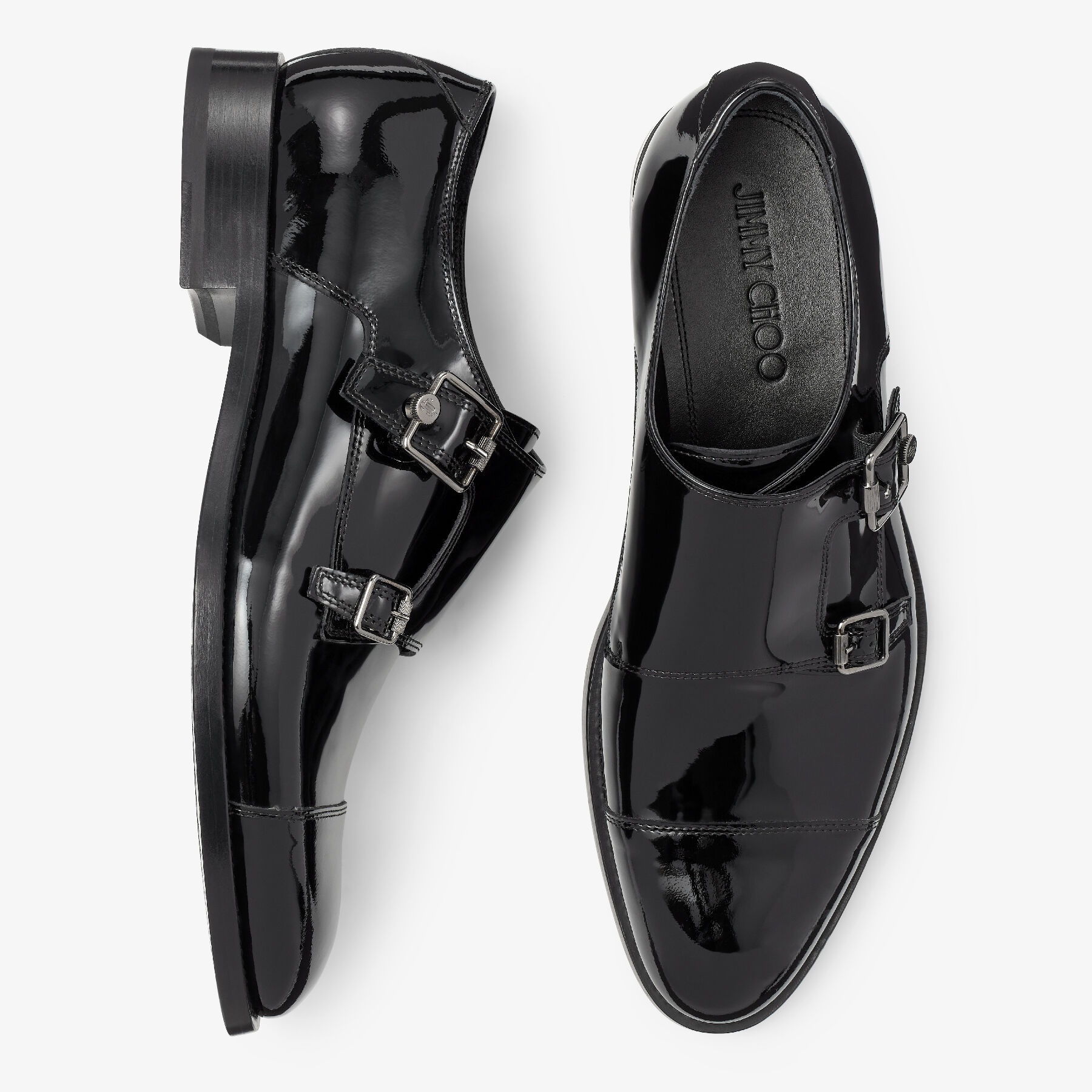 Finnion Monkstrap
Black Patent Leather Monk Strap Shoes with Studs - 4