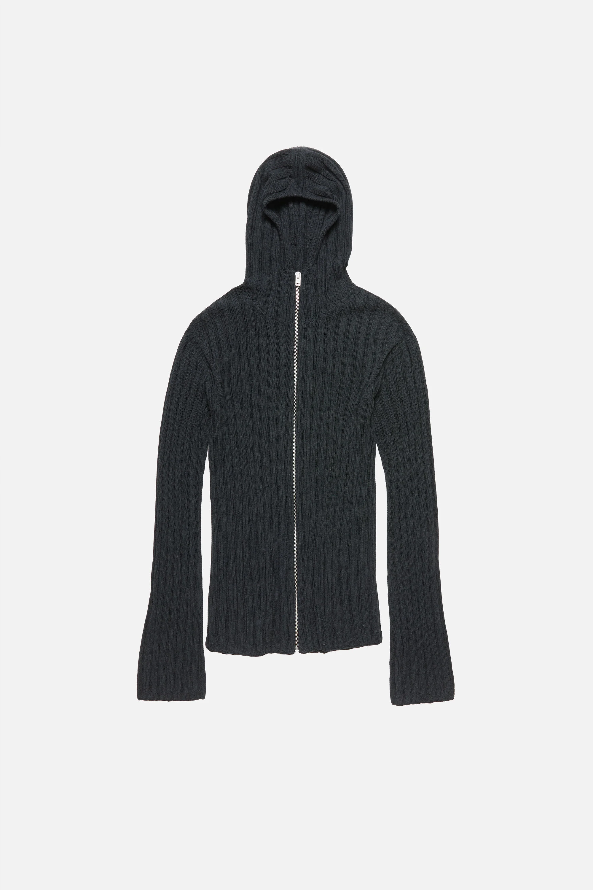 Zip-up hooded cardigan - Dark Grey Melange - 1
