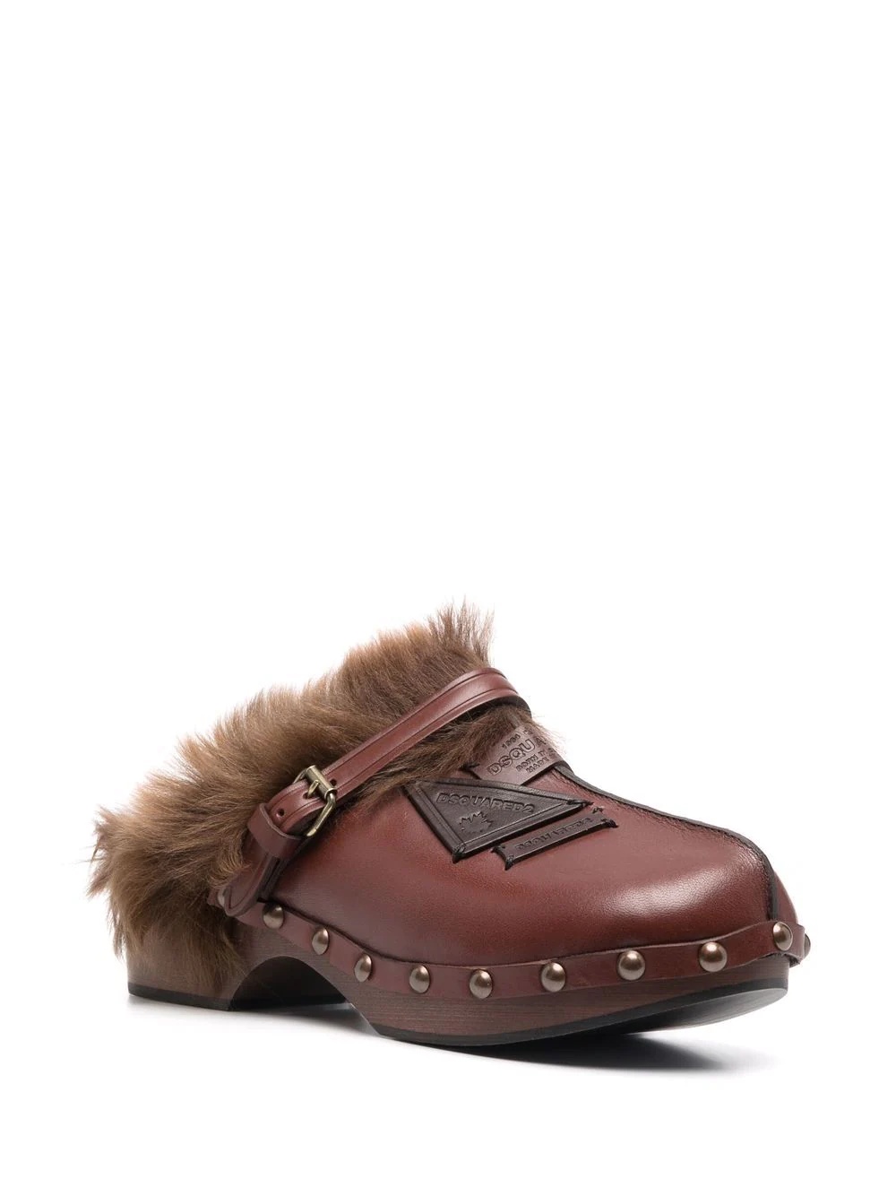 faux-fur lined clogs - 2