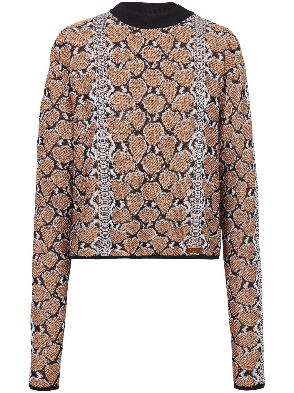 snakeskin-jacquard jumper - 1