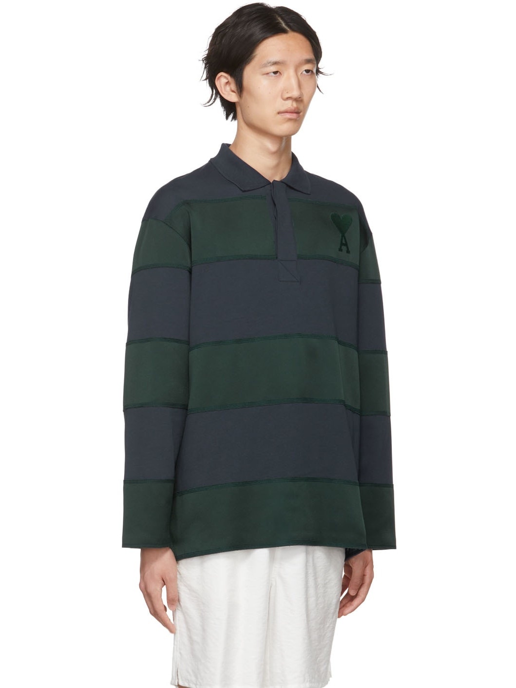 SSENSE Exclusive Navy & Green Ami De Cœur Polo - 2