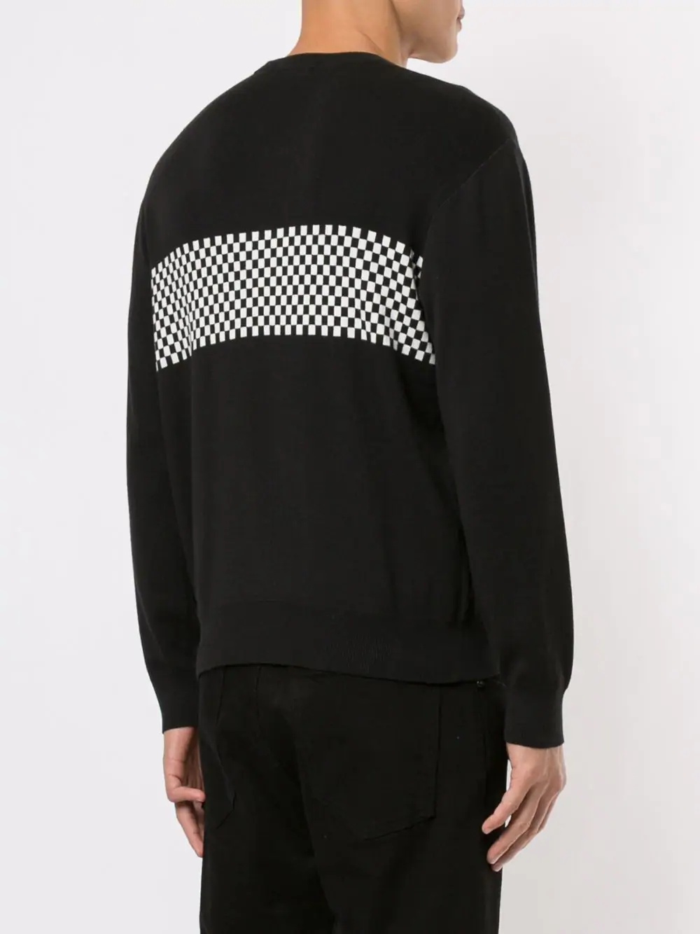 checkered panel sweatshirt - 4