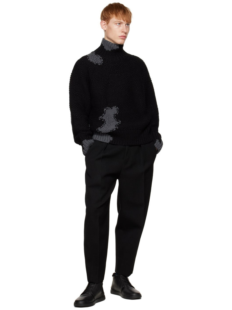 ZEGNA Black Triple Stitch Sneaker outlook