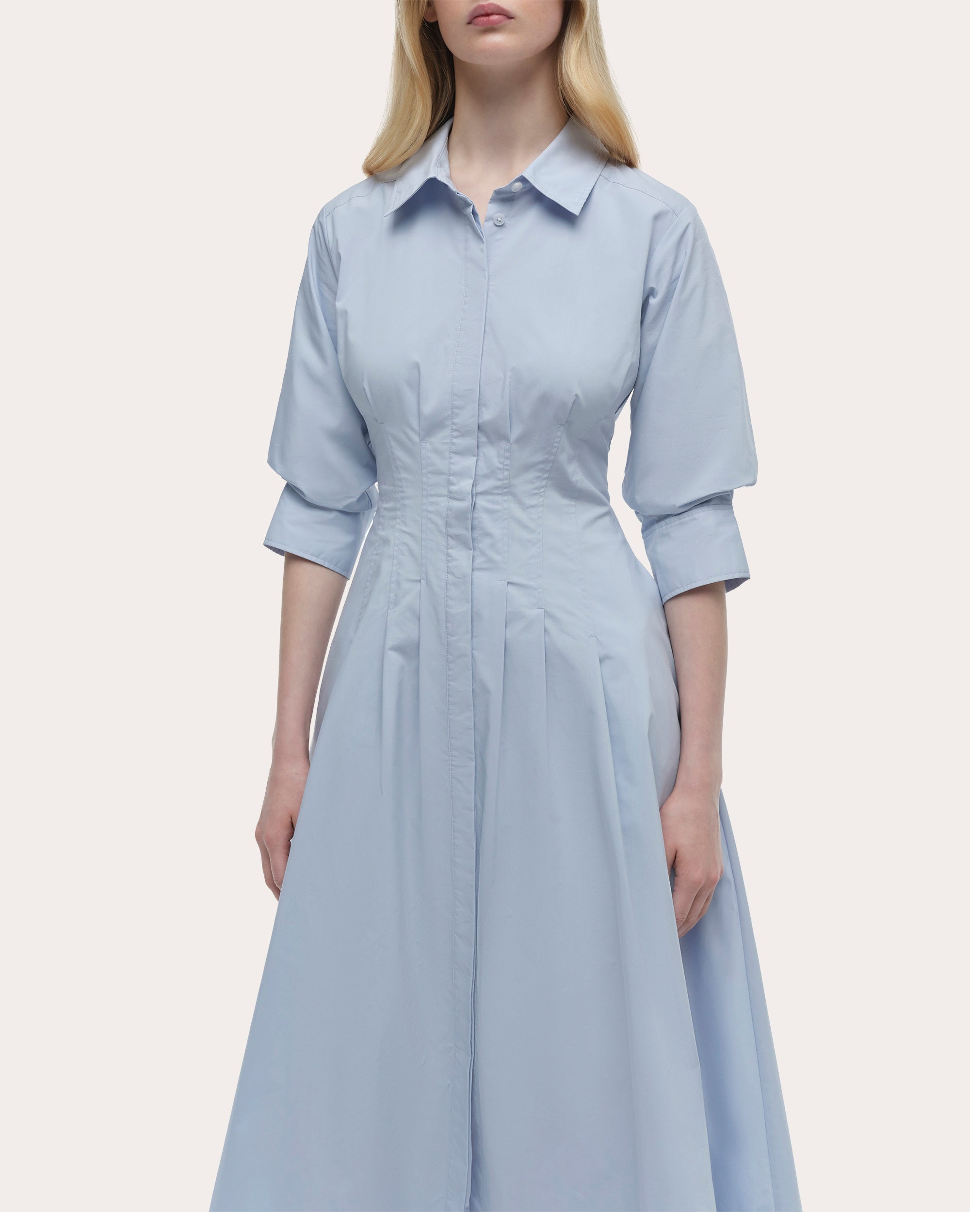 Jazz Poplin Pintuck Midi Dress - 4