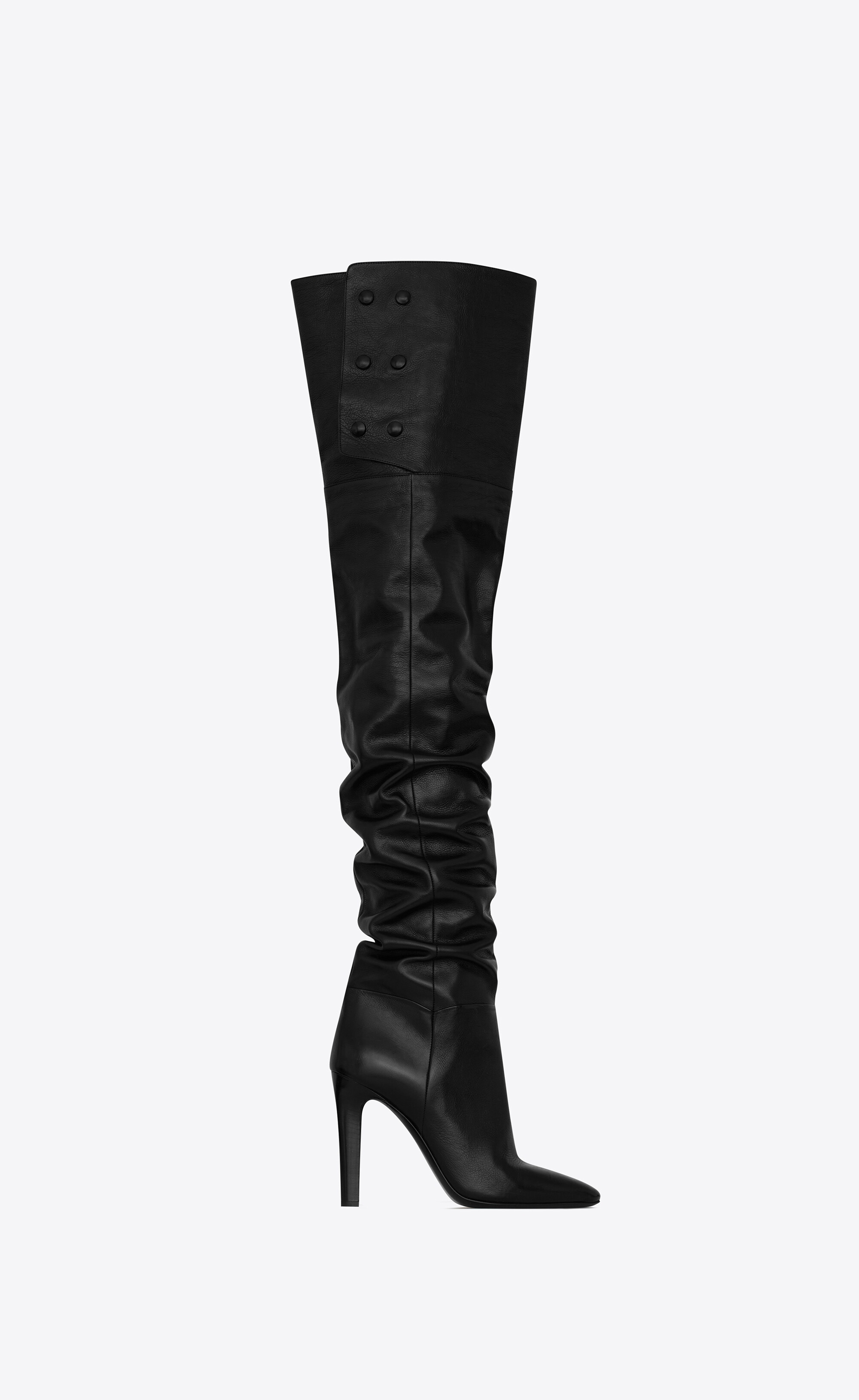 jane over-the-knee boots in shiny grained leather - 1
