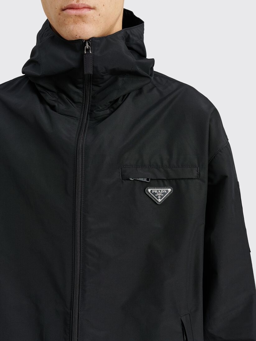 Prada PRADA TECHNICAL POPLIN RAIN COAT BLACK | tresbien Prada PRADA TECHNICAL POPLIN RAIN COAT BLACK | tresbien