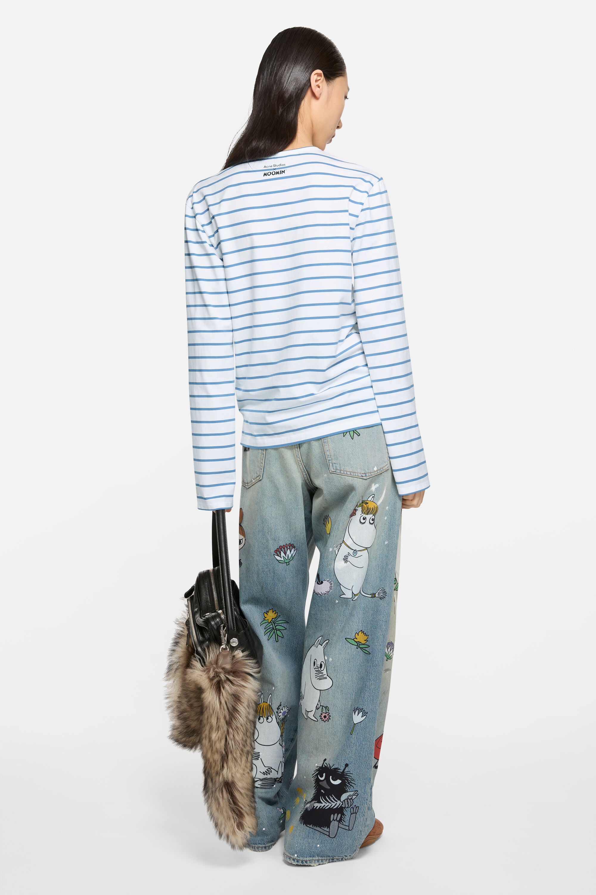 Long sleeve t-shirt - Acne Studios x Moomin - White/blue - 3
