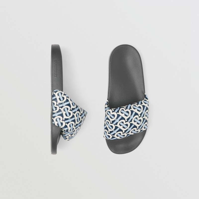 Burberry Monogram Print Lambskin Slides outlook
