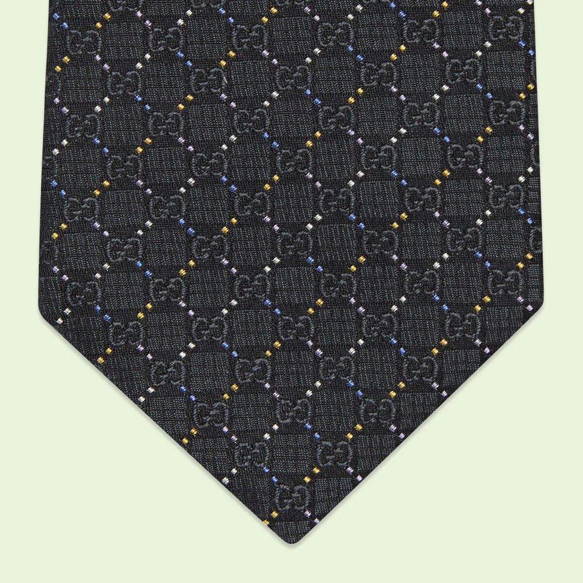 GG check silk jacquard tie - 4
