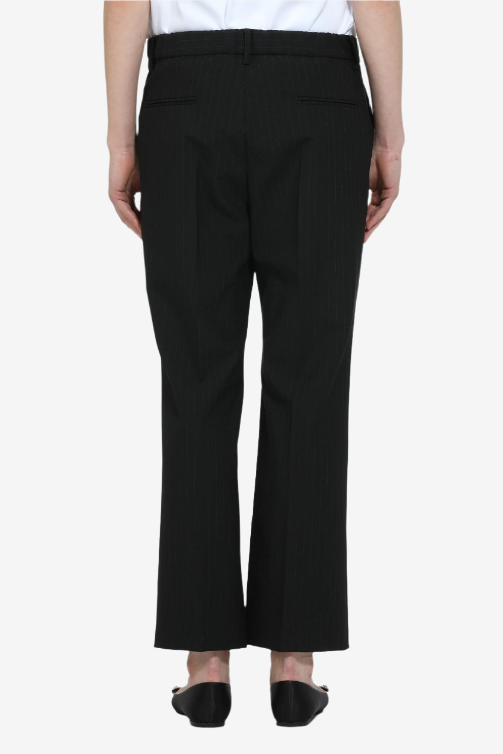 STRAIGHT FIT STRIPED ANKLE TROUSERS - 2
