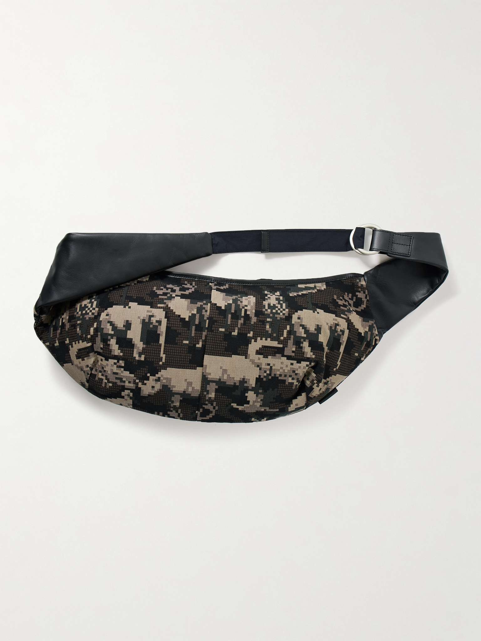 + nowartt Digital Zoo Leather-Trimmed Jacquard Messenger Bag - 3