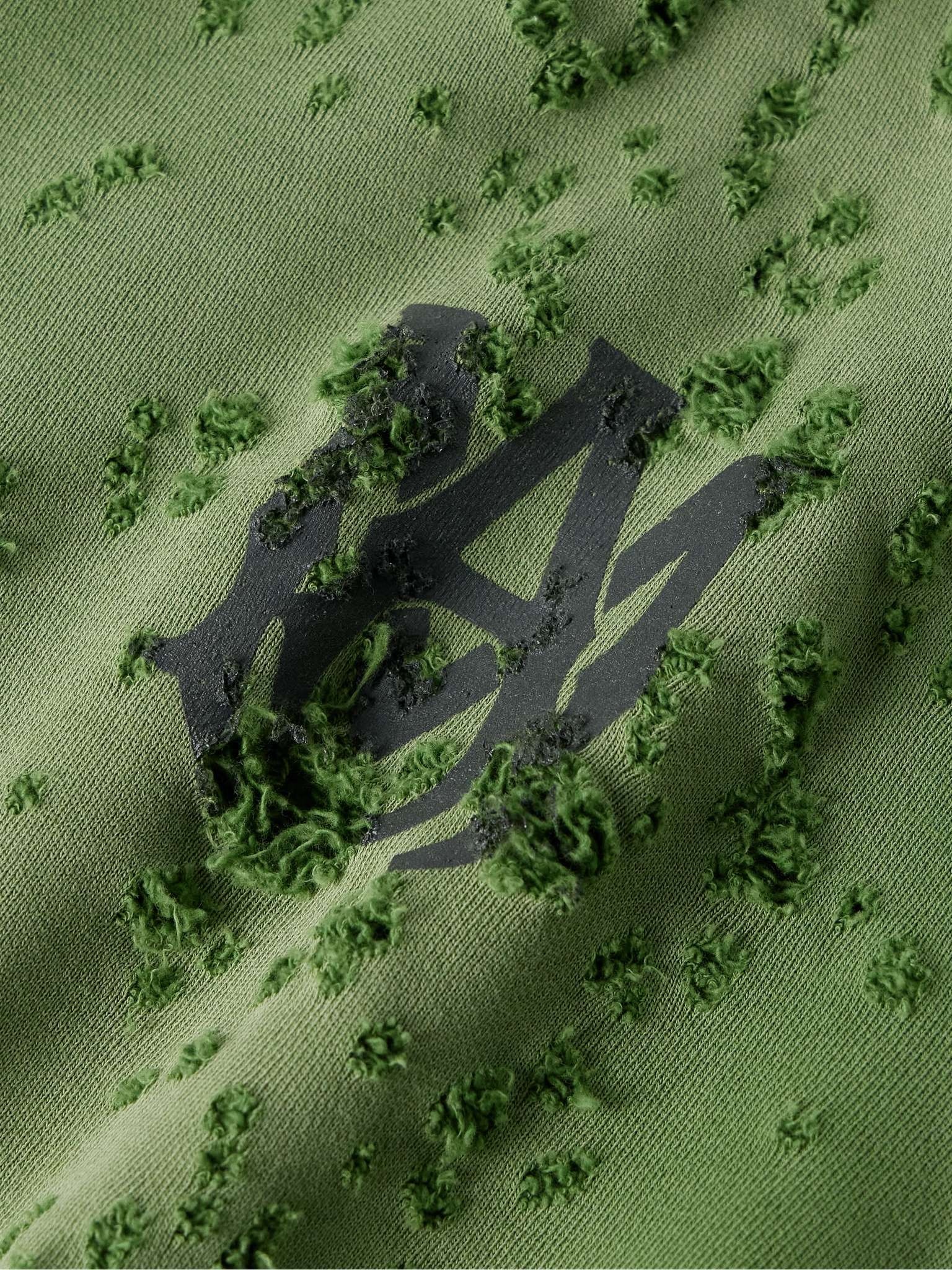 Distressed Logo-Print Cotton-Jersey Zip-Up Hoodie - 5