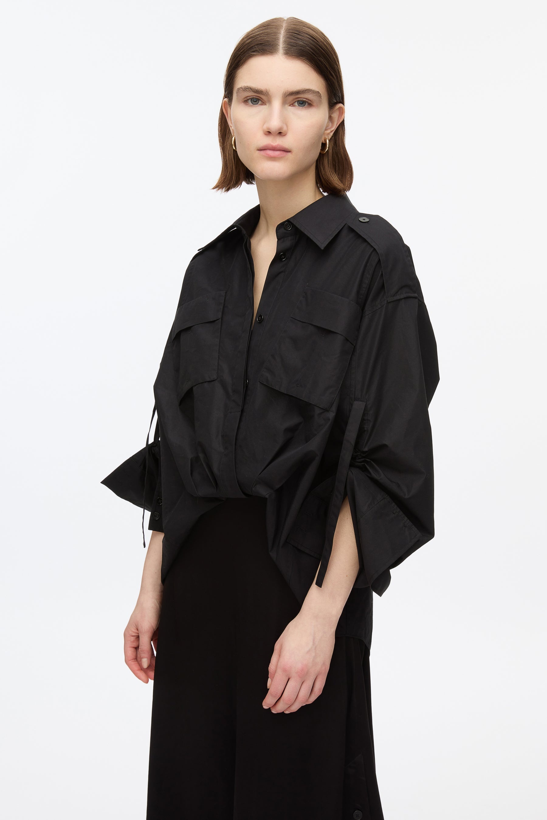 Draped Shirt Combo Slip Dress - 5