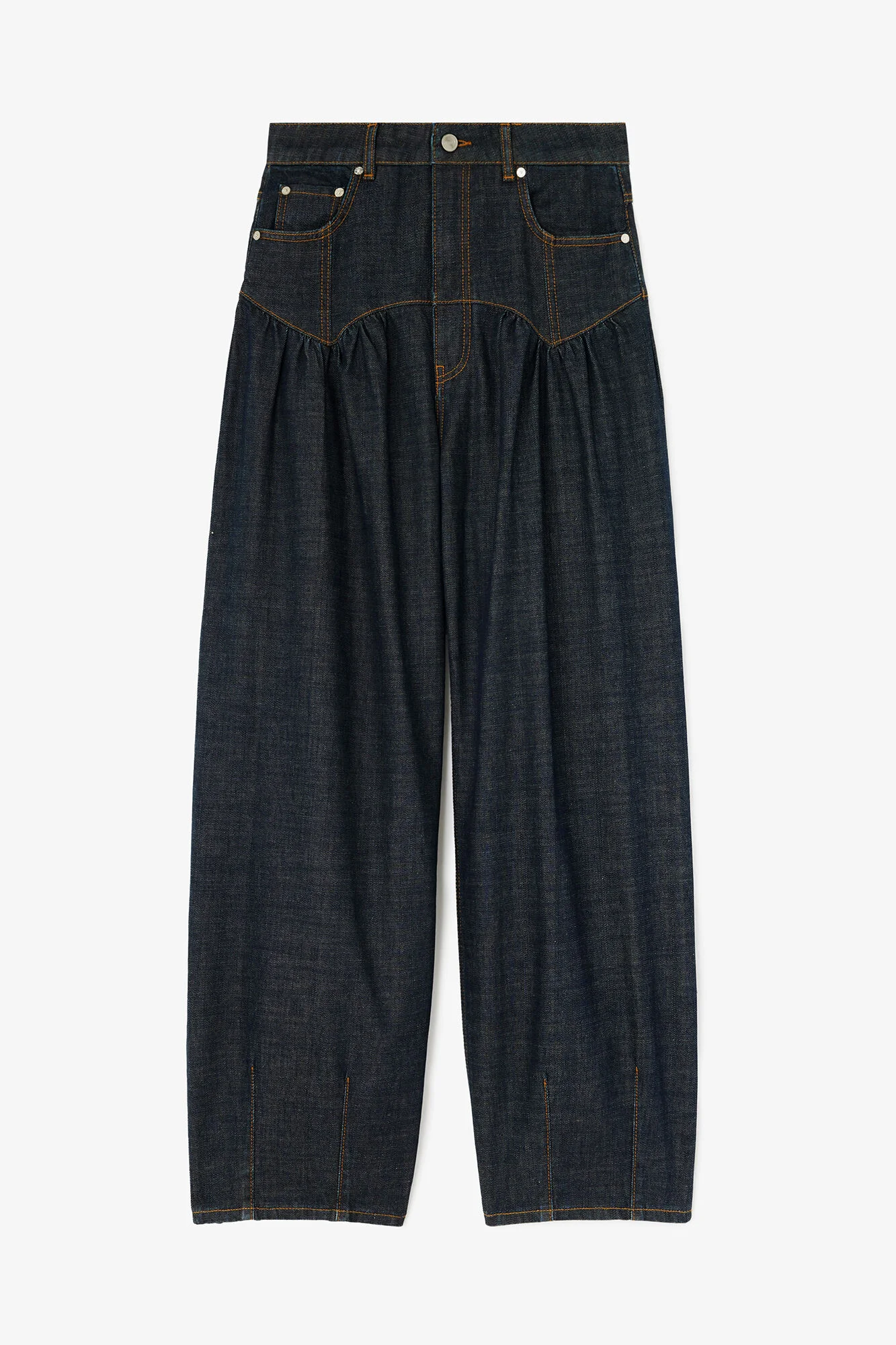 CORSET JEANS IN TEXTURED SLUB DENIM - 1