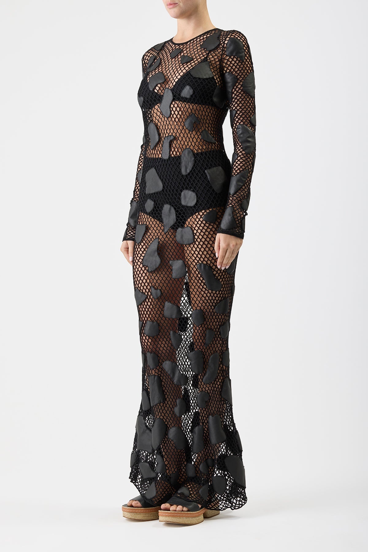 Romeo Knit Dress in Wool with Leather - 4