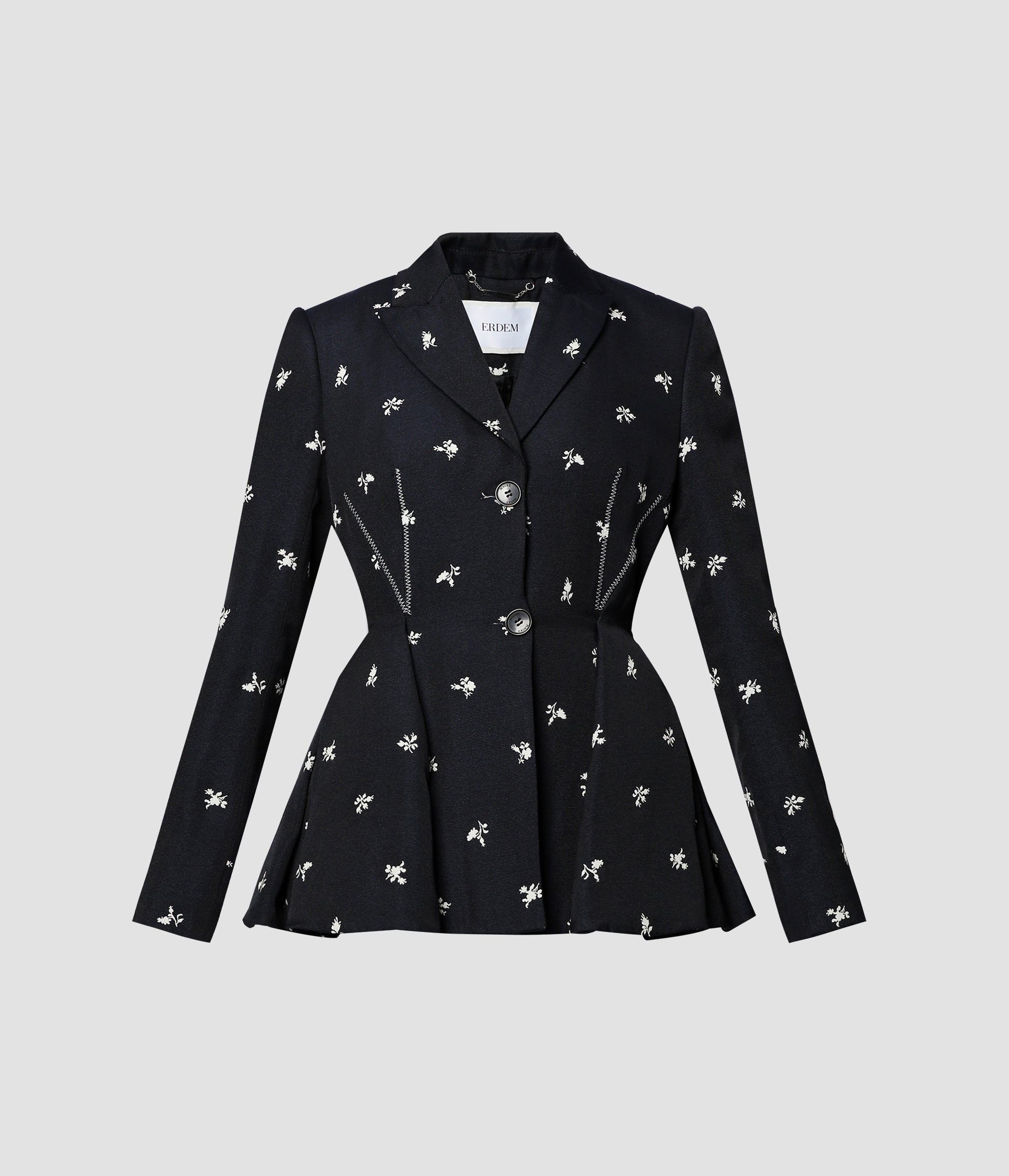 SINGLE BREASTED BLAZER WITH PEPLUM HEM - 1