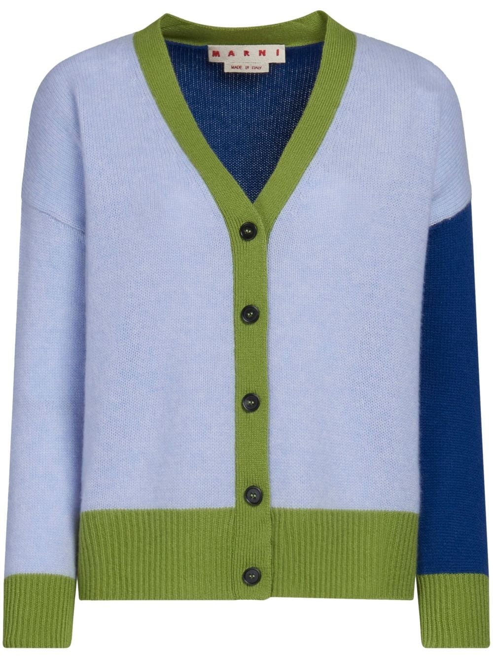 logo-embroidered cashmere cardigan - 1