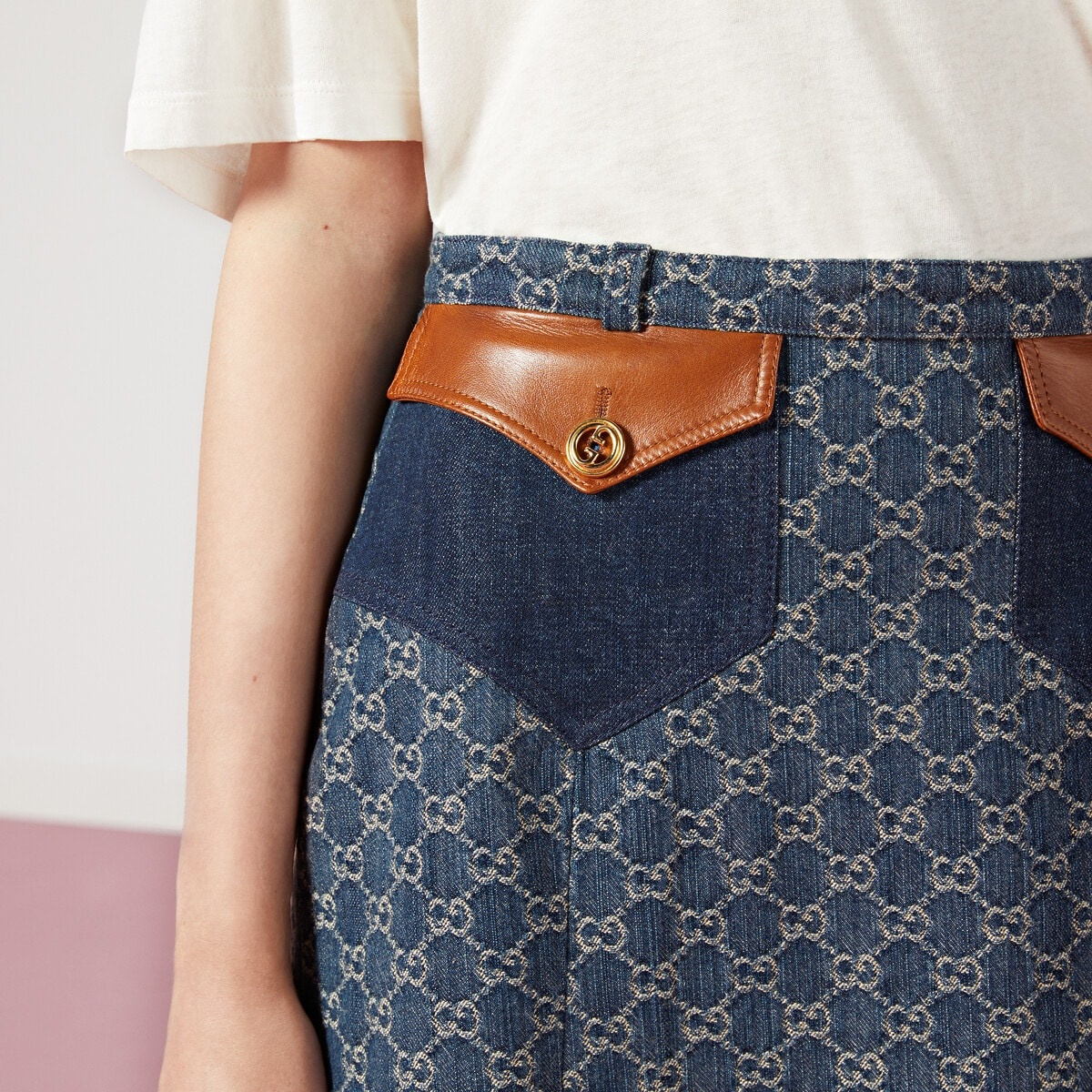 Washed organic denim skirt - 4