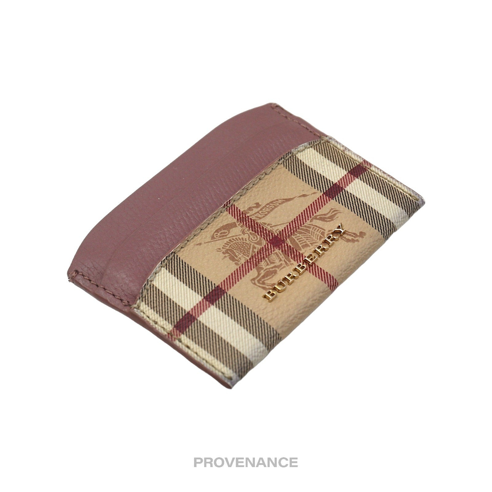 Burberry Card Holder Wallet - Haymarket Check Powder Pink - 3