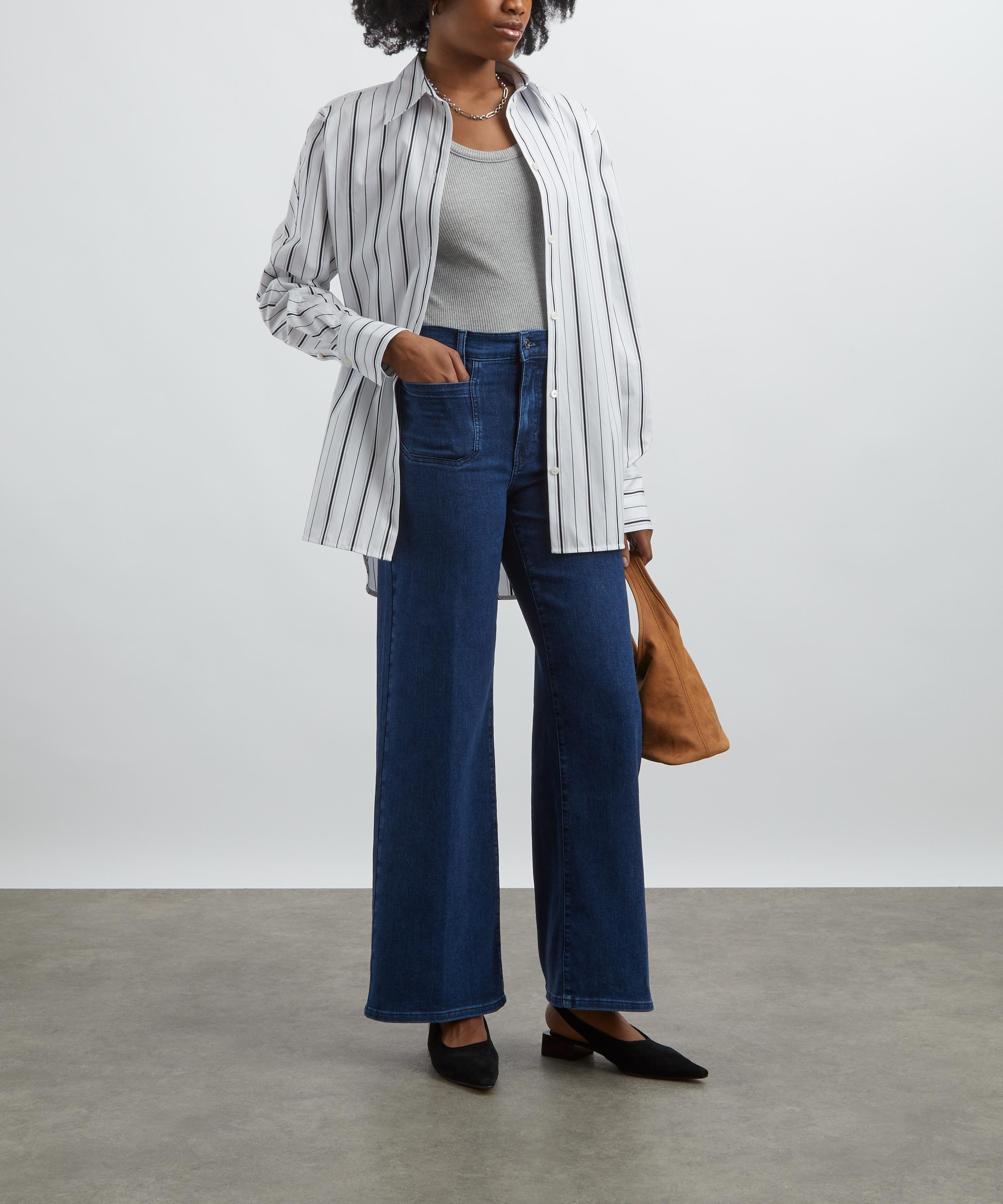 Le Slim Palazzo Modernist Pocket Wide Leg Jeans in Loner - 2