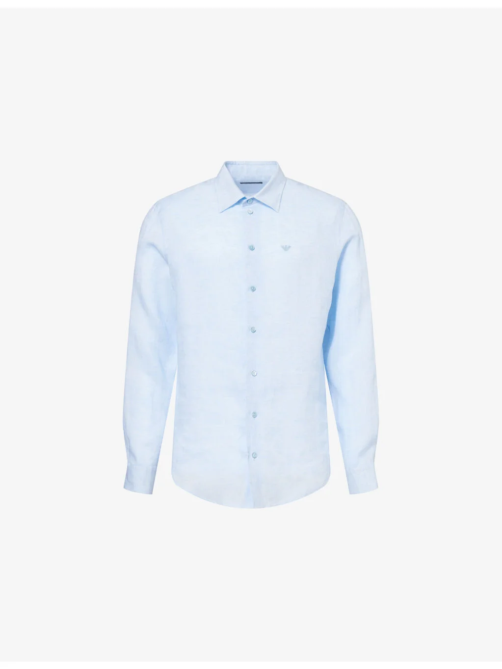 Logo-Embroidered Long-Sleeve Linen Shirt - 1