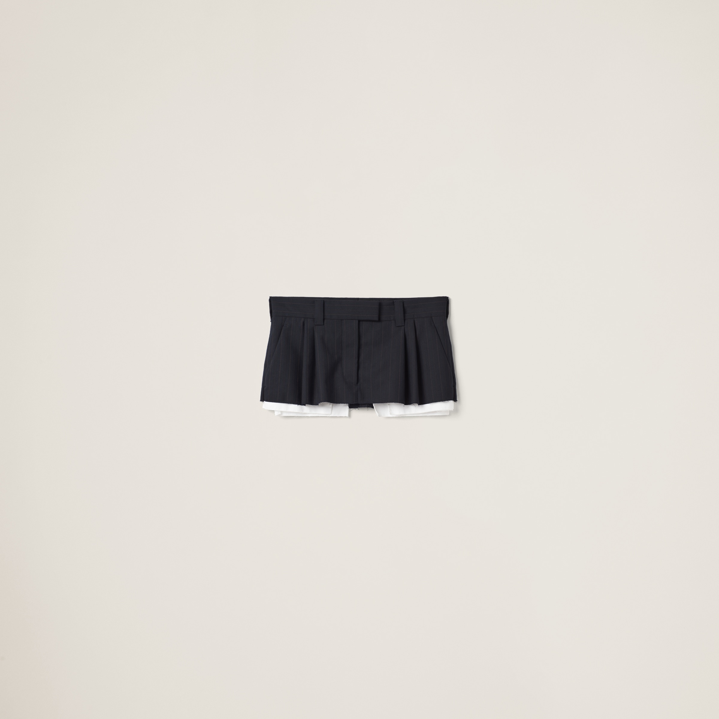 Pleated pinstripe miniskirt - 1