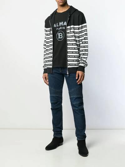 Balmain logo print hoodie outlook