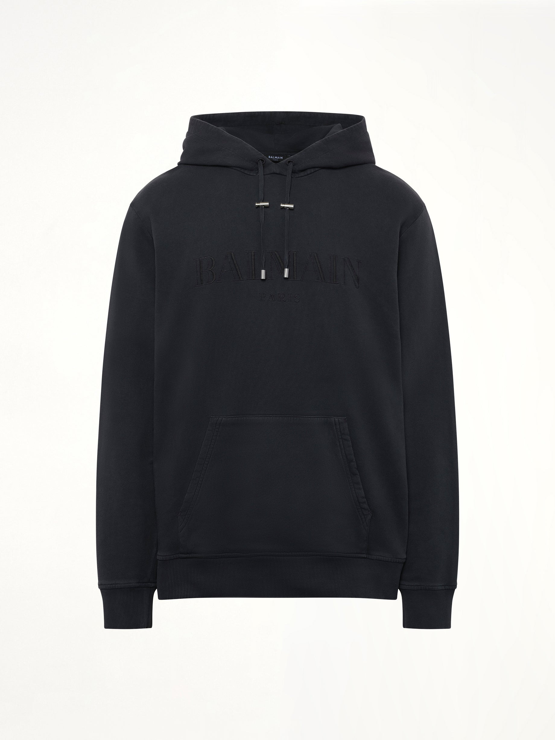 Balmain Vintage Emblem Hoodie in Vintage Black - 2