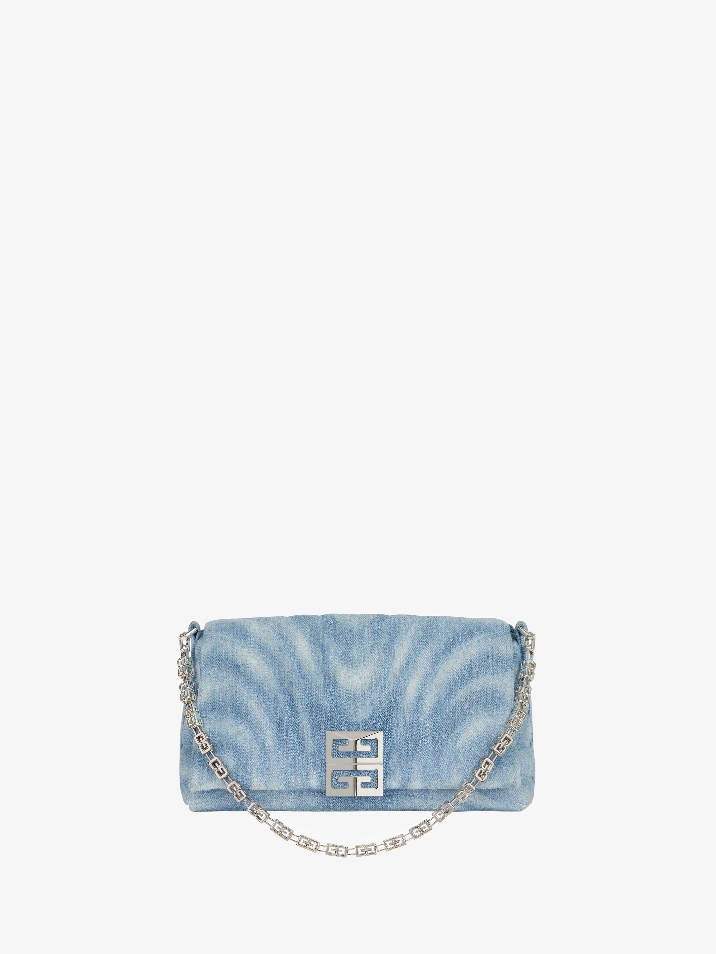 SMALL 4G SOFT BAG IN QUILTED DENIM - 1