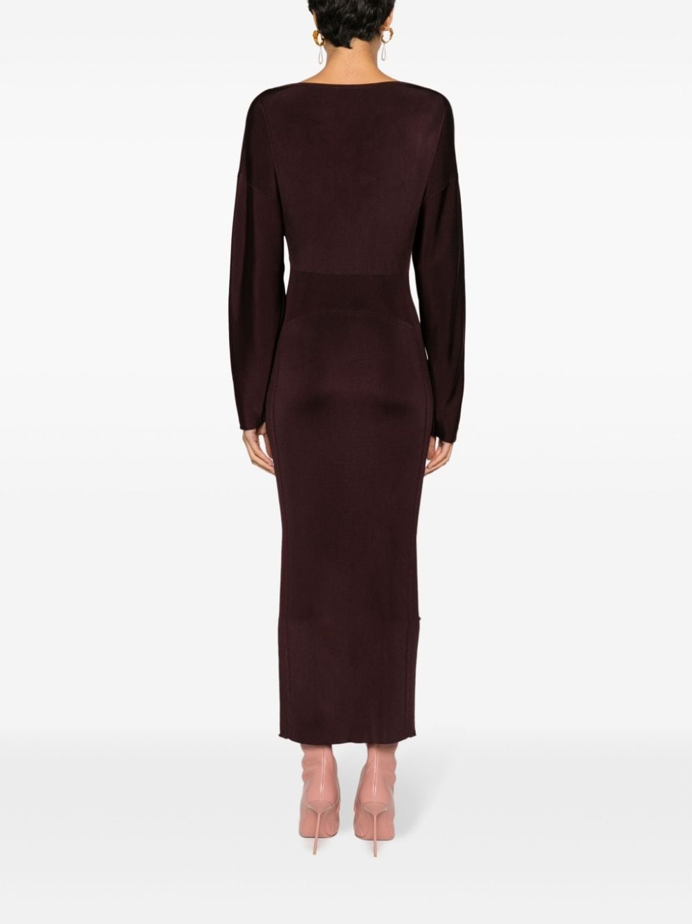 V-neck midi dress - 4