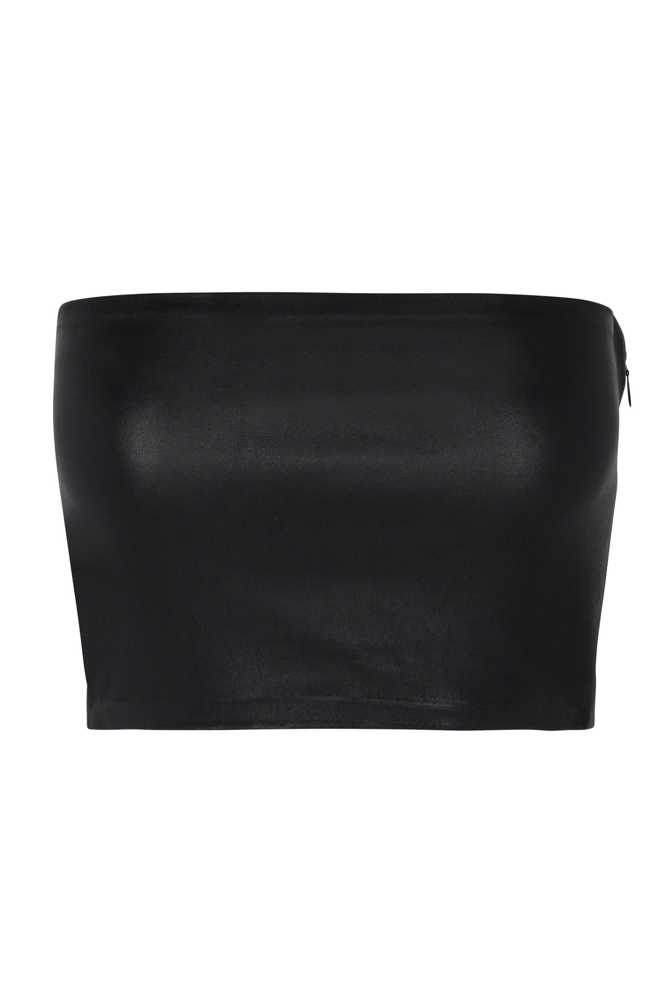 BLACK LEATHER MICRO TUBE TOP - 6