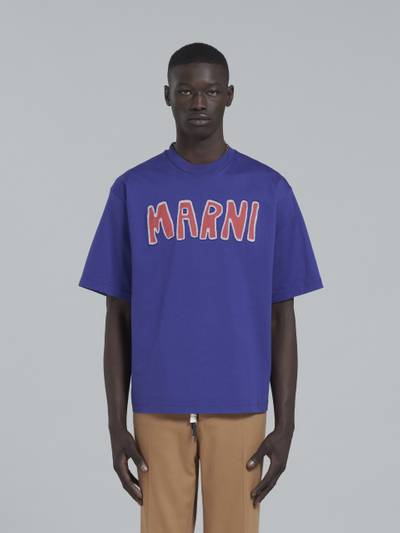 Marni BLUE T-SHIRT WITH LOGO outlook