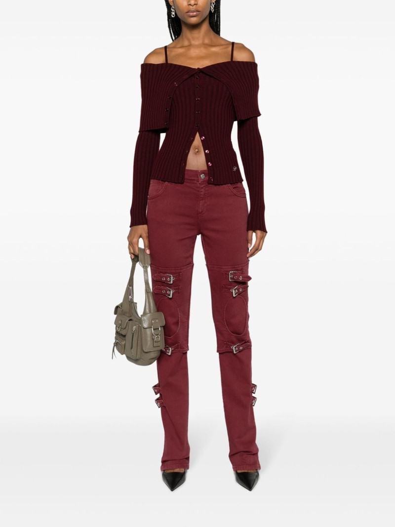 Blumarine buckle-embellished cut-out jeans outlook