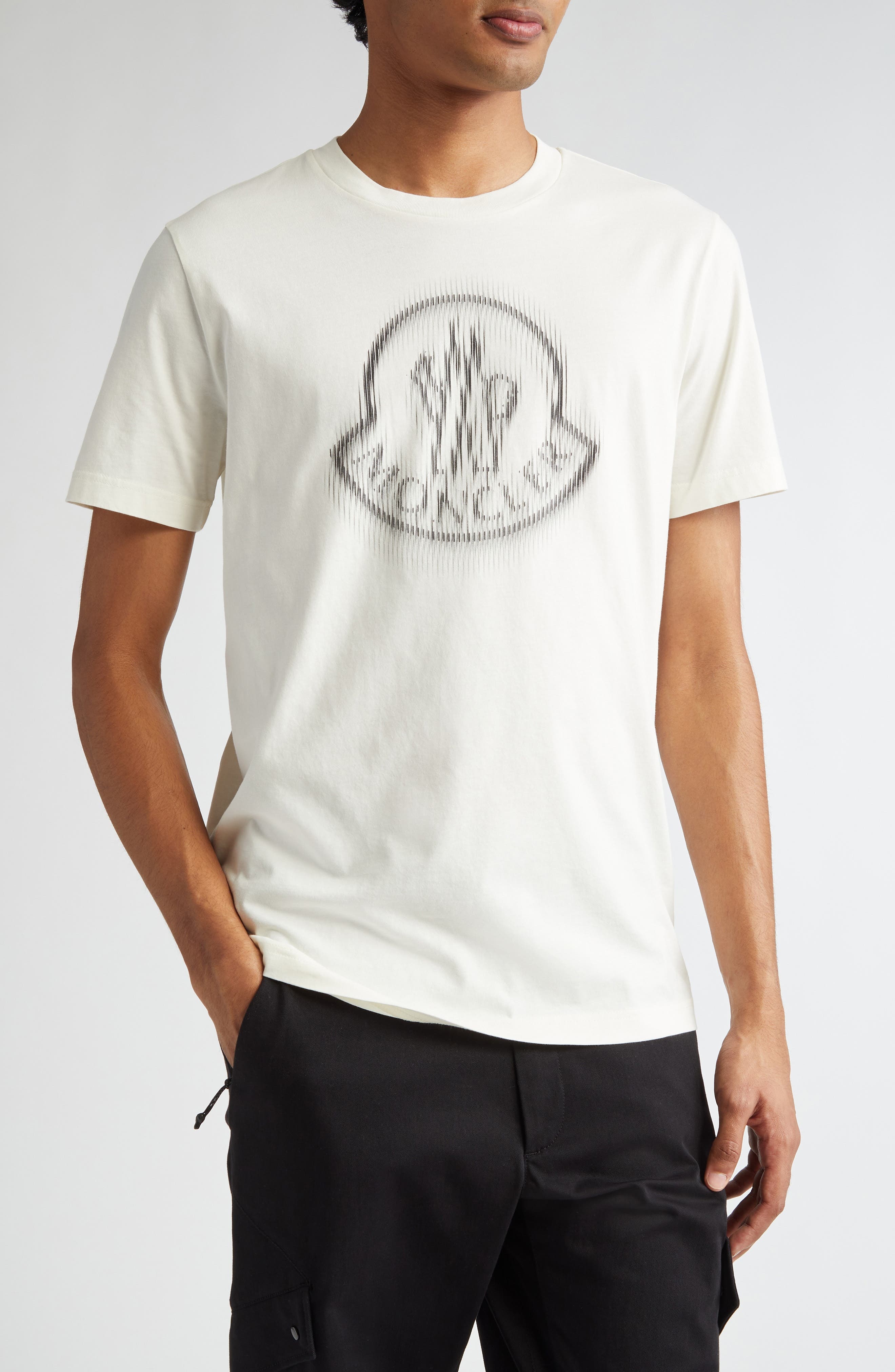 Moncler Logo Cotton Graphic T-Shirt in Silk White at Nordstrom - 1