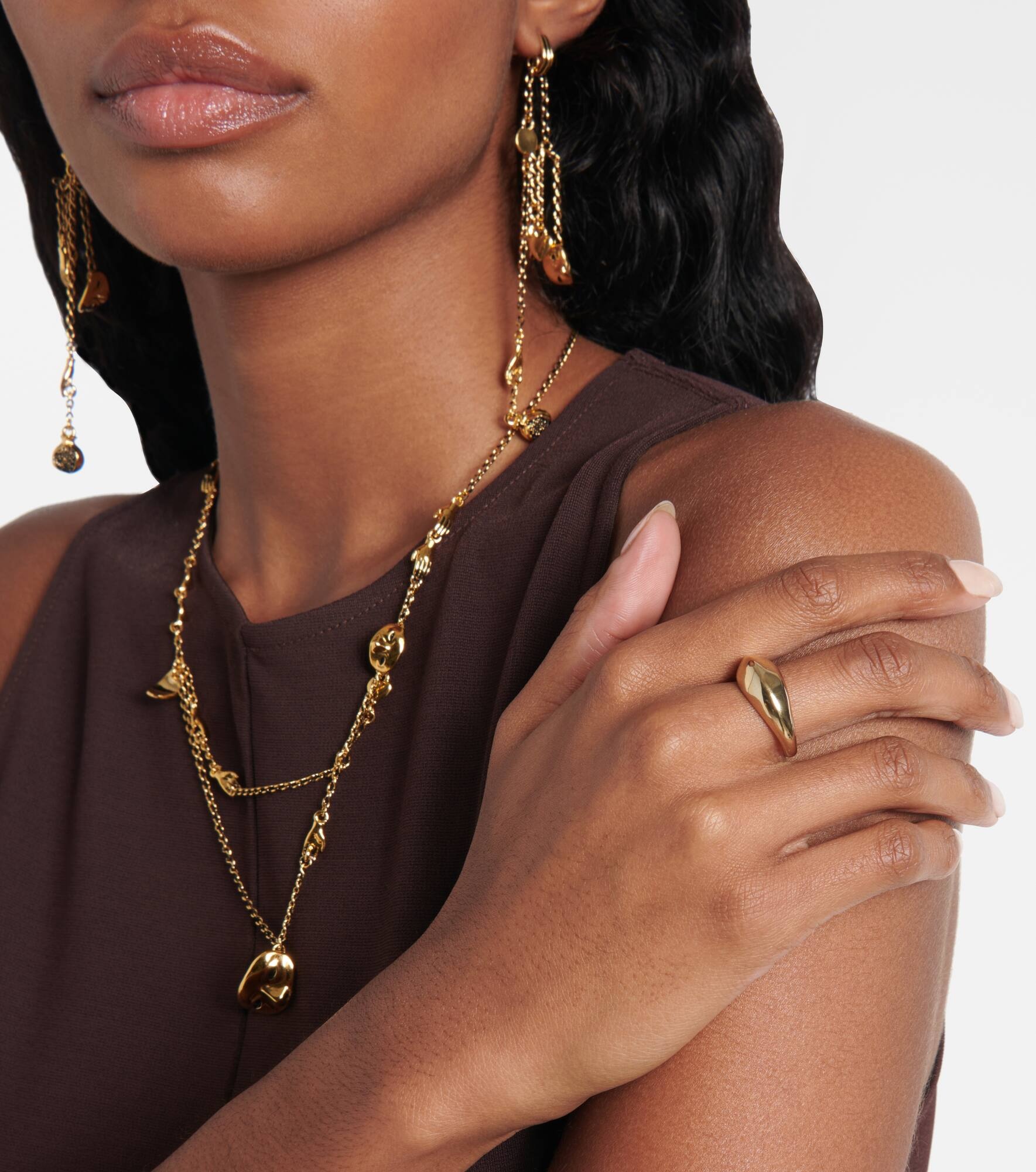 Gold-plated sterling silver ring - 2