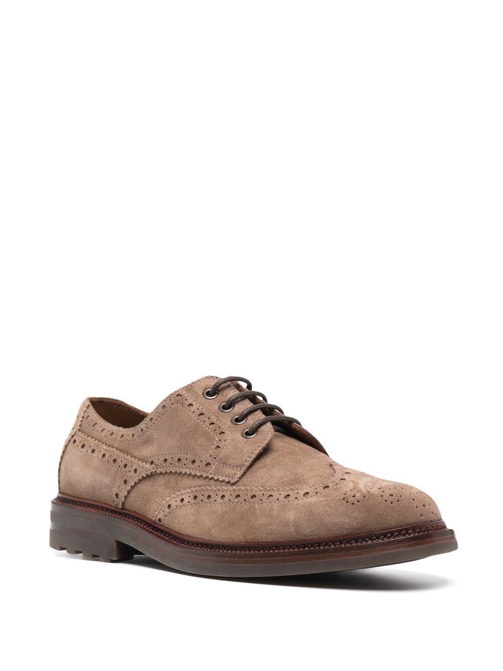 lace-up suede brogues - 2