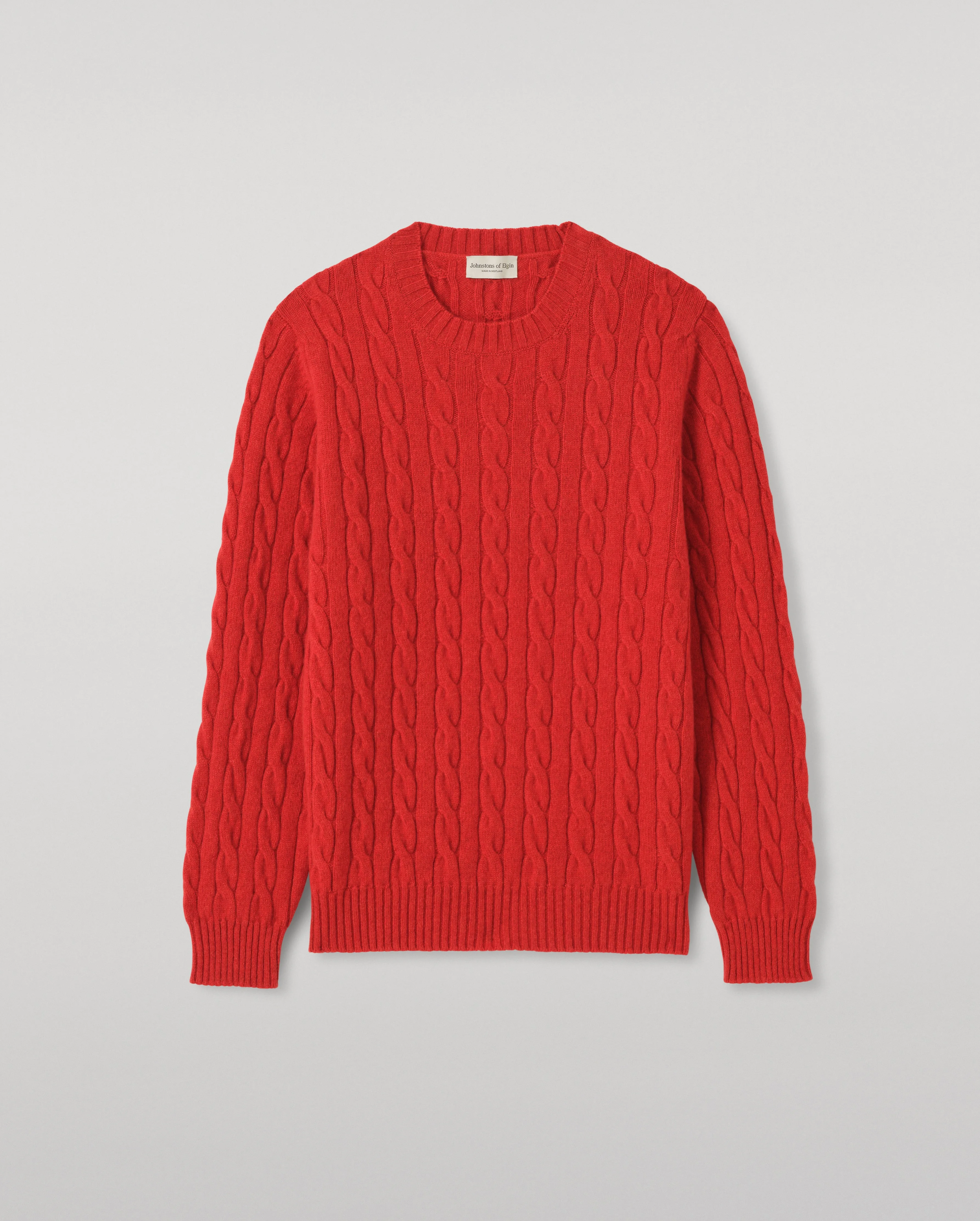 Calder Red Cable Cashmere Jumper - 1