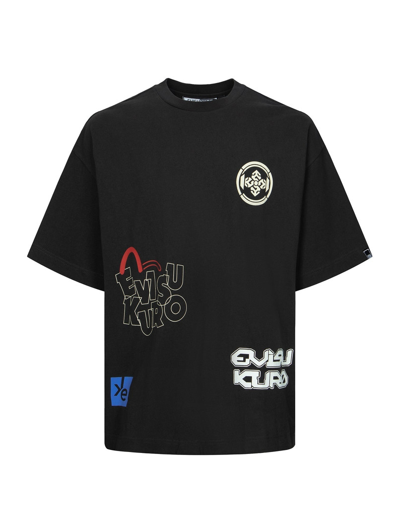 Multi Logo Print Oversized T-Shirt 13